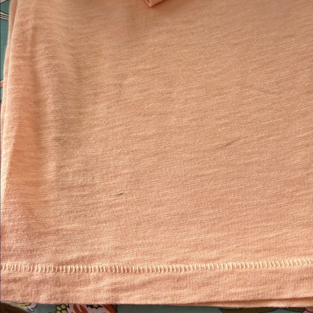 rag & bone Pima Cotton Slub Tee Medium Peach Apricot Crew Neck Short Sleeve - Picture 11 of 11
